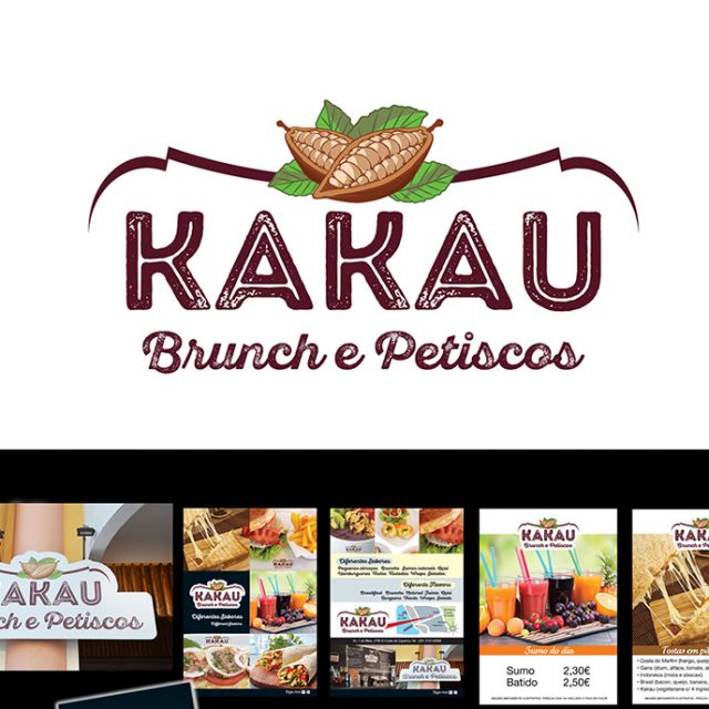 Criação Marca kakau emetas cartazes