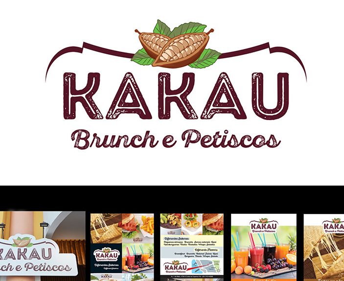 Criação Marca kakau emetas cartazes